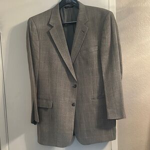 Jos a Banks Gray Plaid Men's Blazer